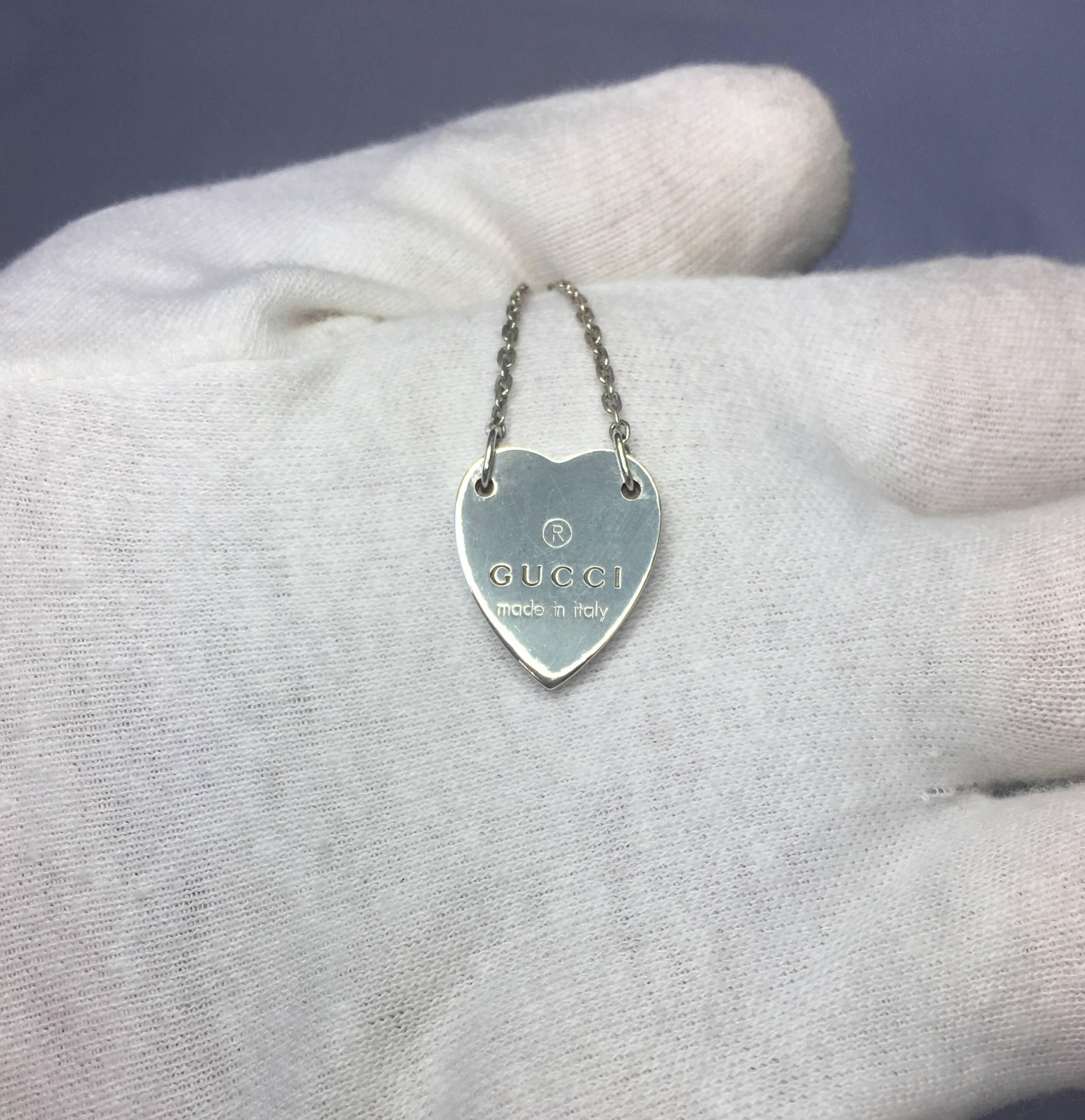 gucci necklace heart silver