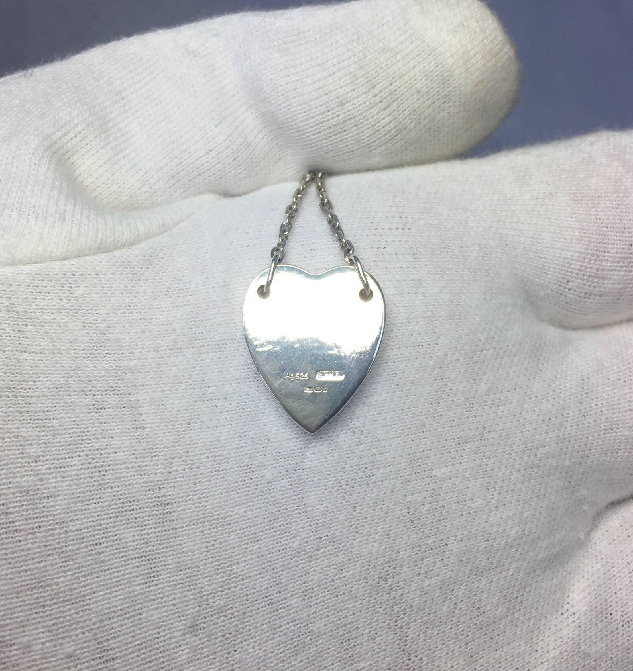 Women's or Men's Gucci Sterling Silver Necklace Heart Pendant