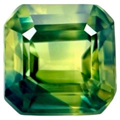 GIA Certified 1.31ct Parti Colour Sapphire Blue Yellow Untreated Emerald Cut Gem