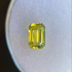 GIA Certified 1.07ct Untreated Vivid Yellow Thailand Sapphire Emerald Cut Gem