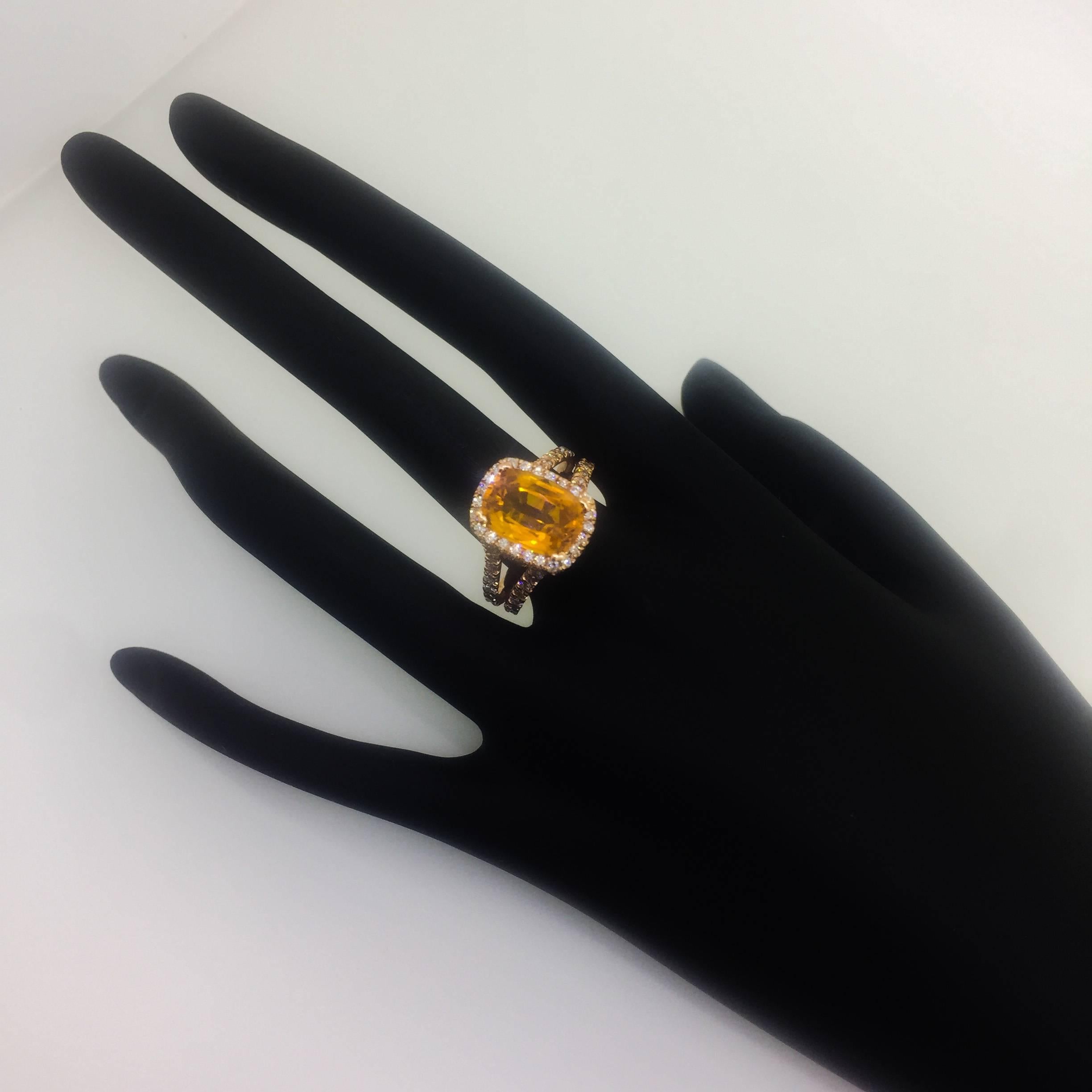 Modern 5.80 Carat Sapphire Diamond Ring