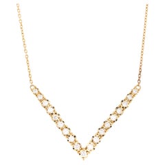Colgante de cadena con diamante natural talla redonda en oro amarillo de 14 quilates