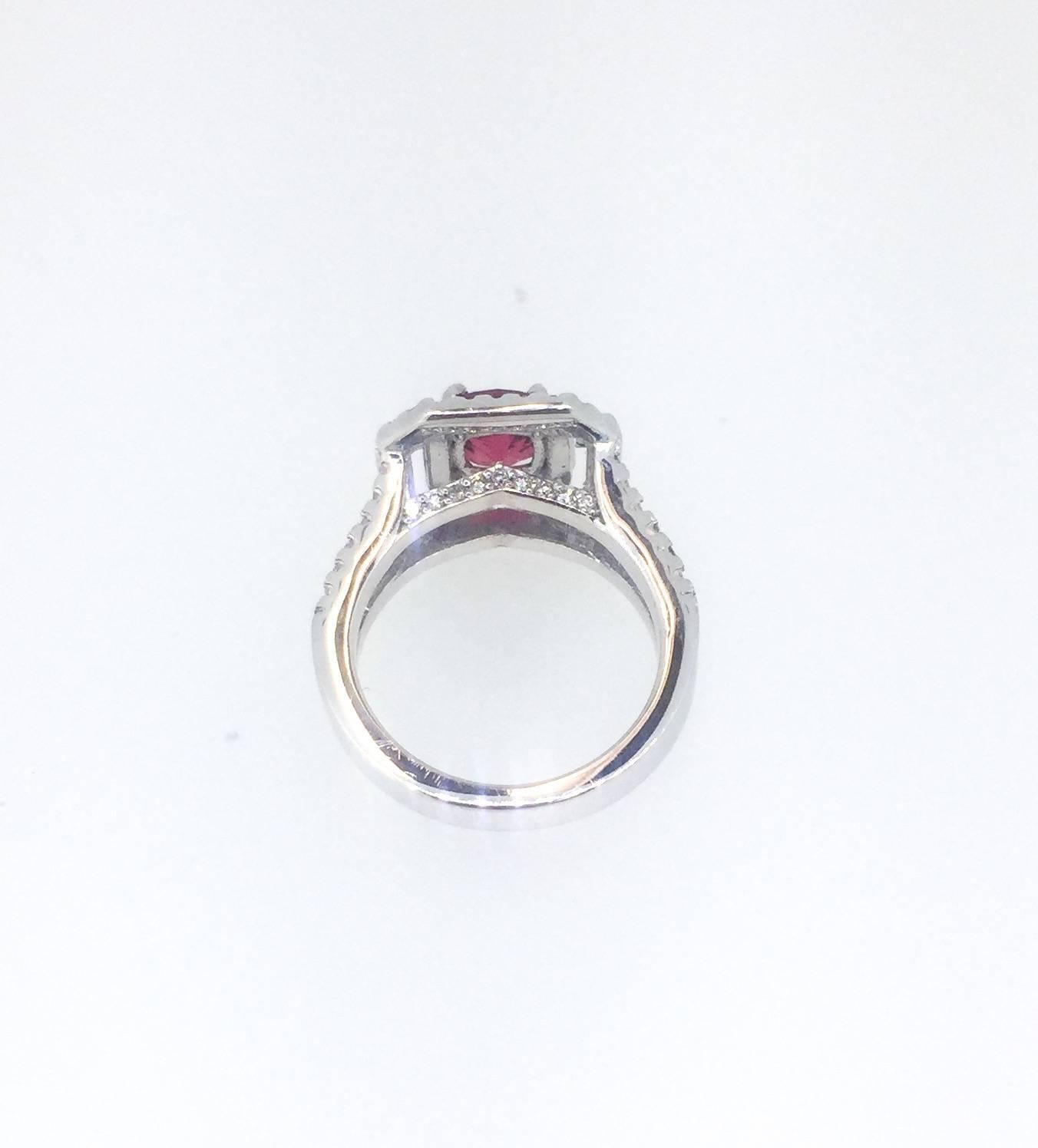 2.21 Carat Spinel Diamond White Gold Ring  In New Condition In Los Angeles, CA