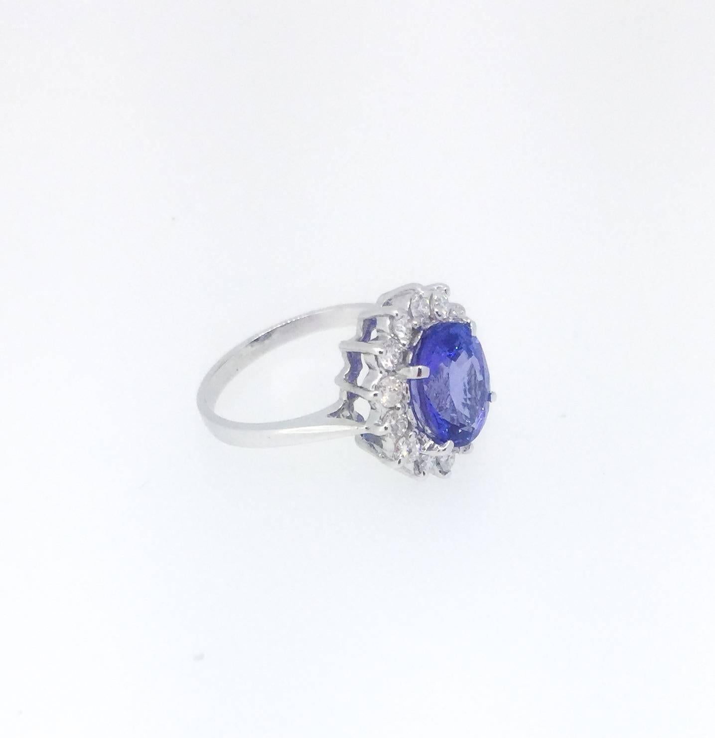 Modern Tanzanite Diamond Ring