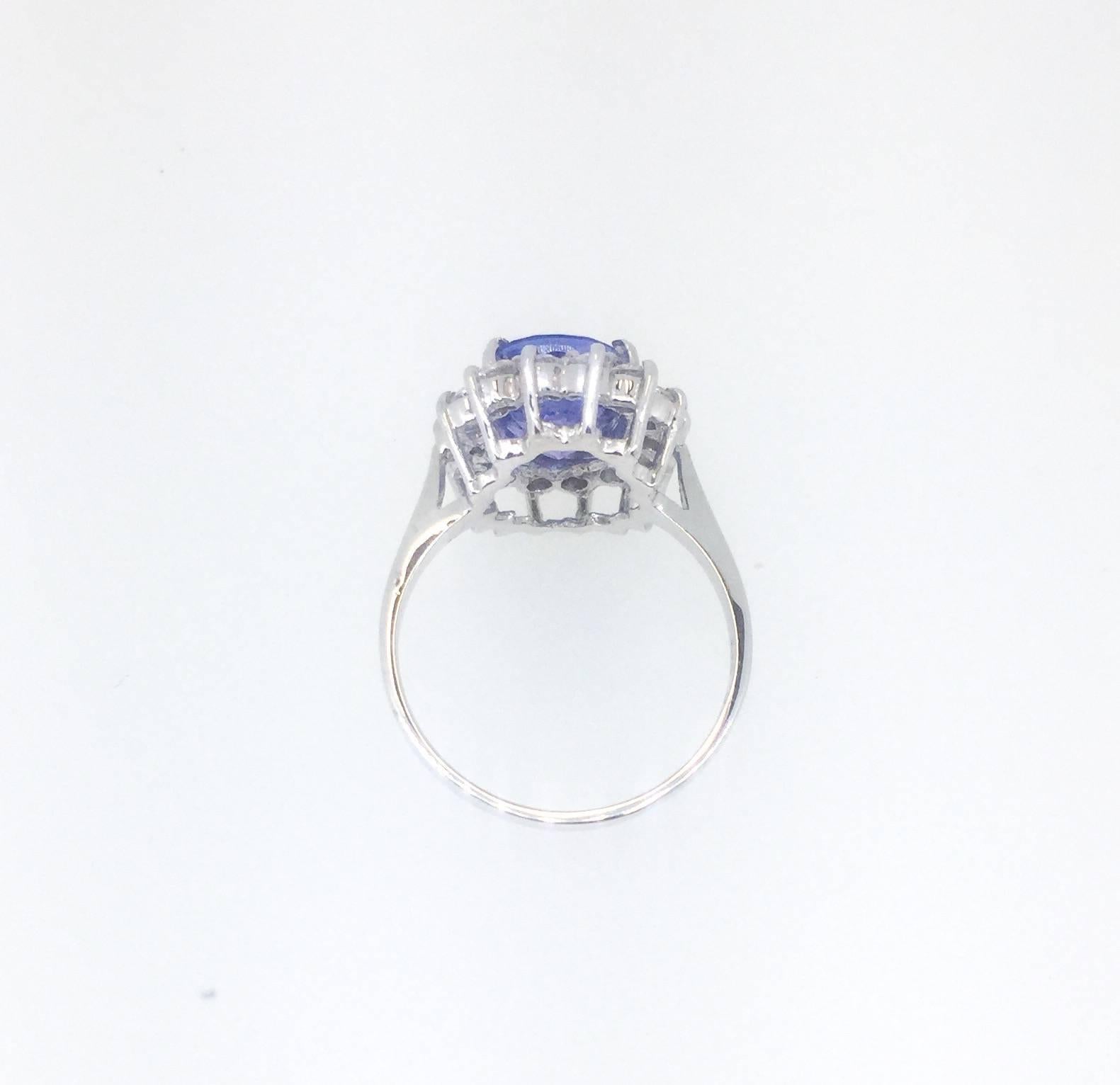 Oval Cut Tanzanite Diamond Ring