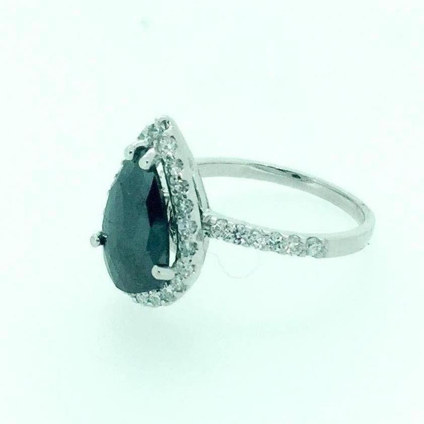 Modern 2.53 Carat Black Diamond Engagement Ring