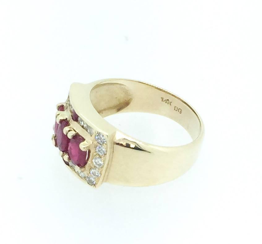 Art Deco 1.64 Carat Burmese Ruby Diamond Unisex Ring