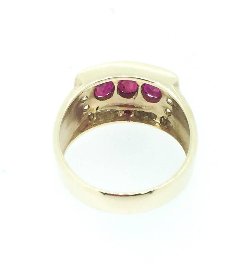 1.64 Carat Burmese Ruby Diamond Unisex Ring In New Condition In Los Angeles, CA
