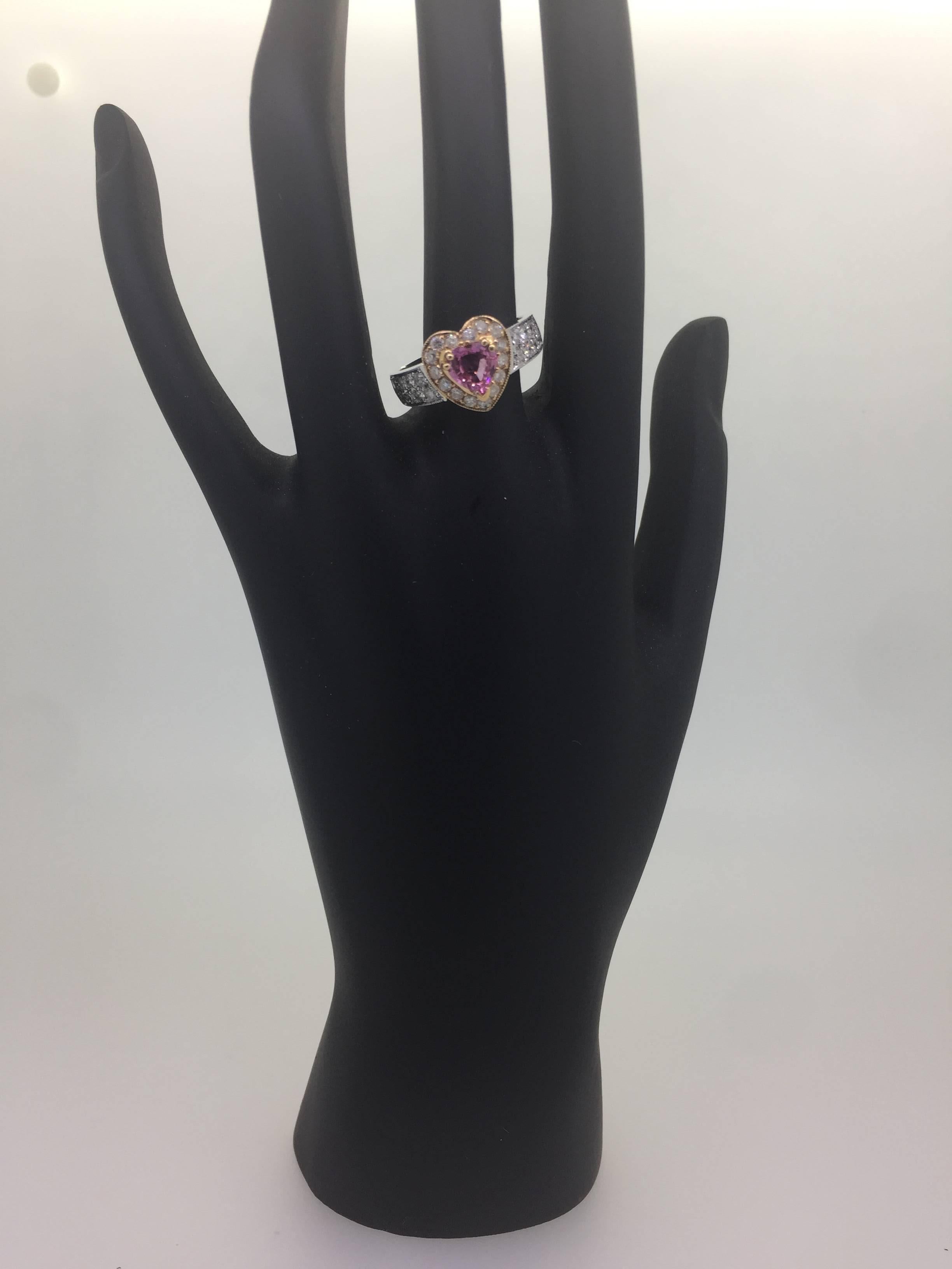 Modern 1.52 Carat Pink Sapphire Diamond Engagement Ring