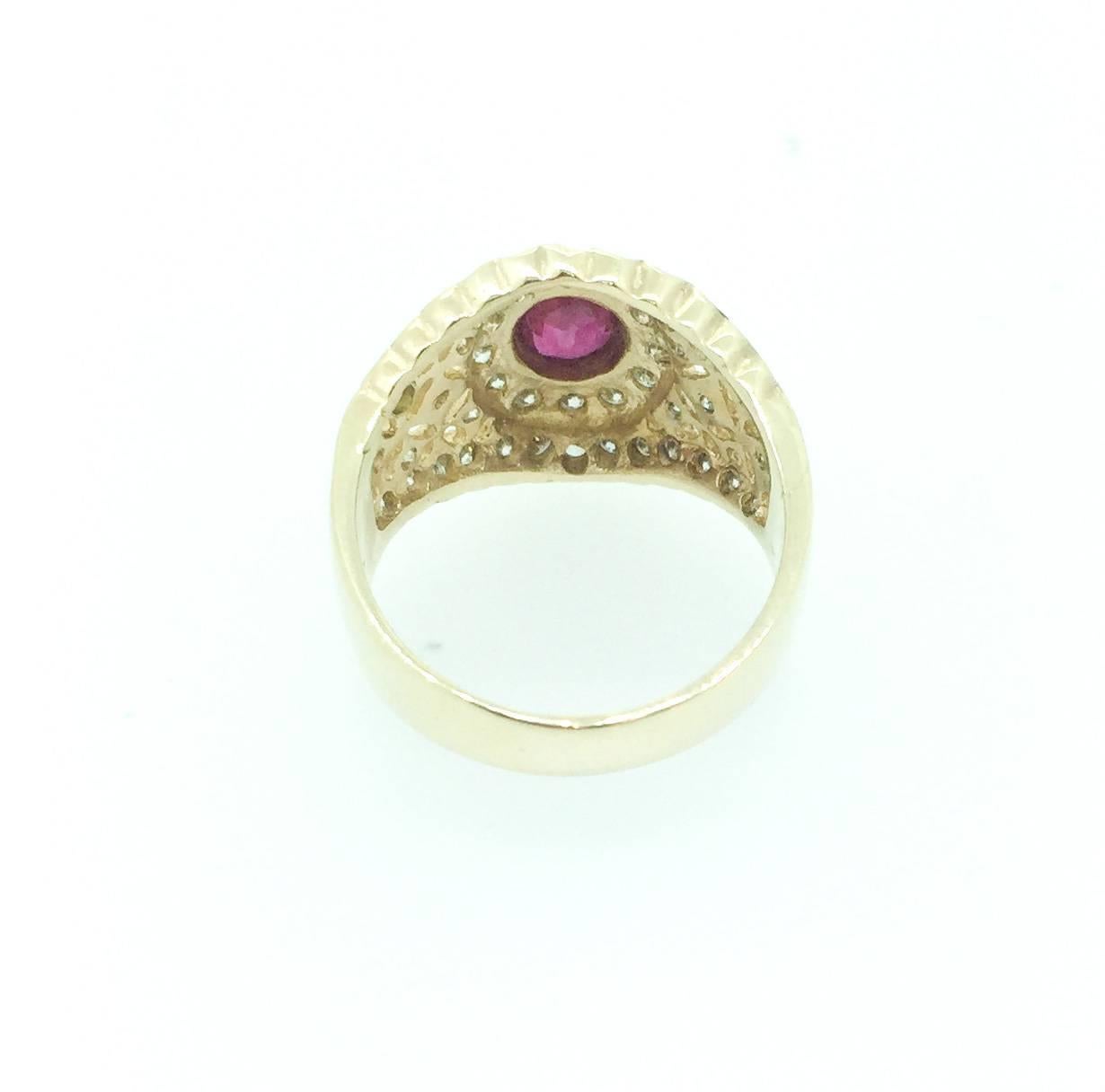 Art Deco 1.60 Carat Ruby Diamond  Ring