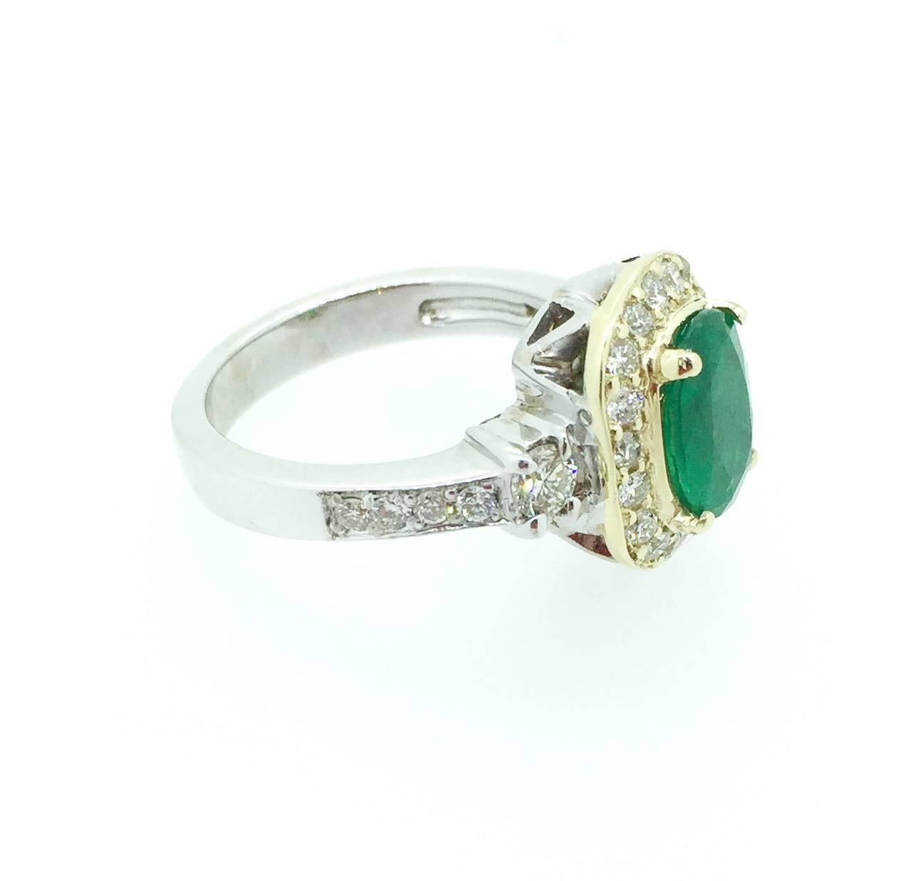 Oval Cut 2.43 Carat Emerald Diamond Engagement Ring