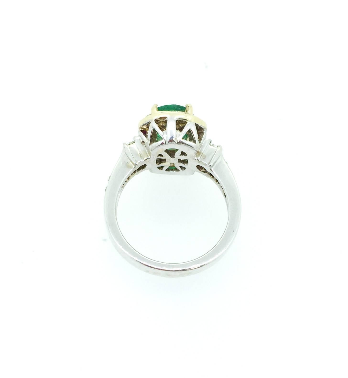2.43 Carat Emerald Diamond Engagement Ring In New Condition In Los Angeles, CA