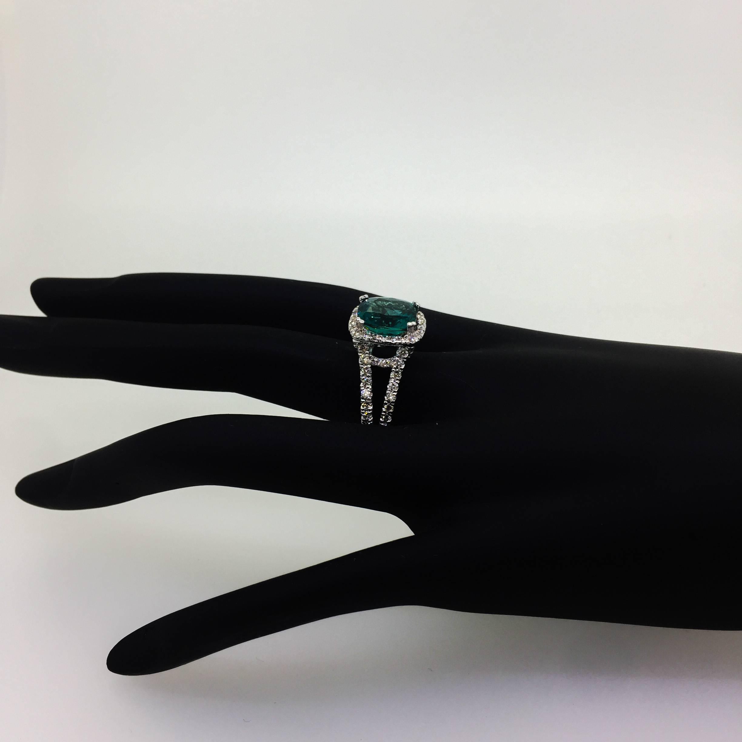 4.67 Carat Apatite Diamond Cocktail Ring In New Condition In Los Angeles, CA