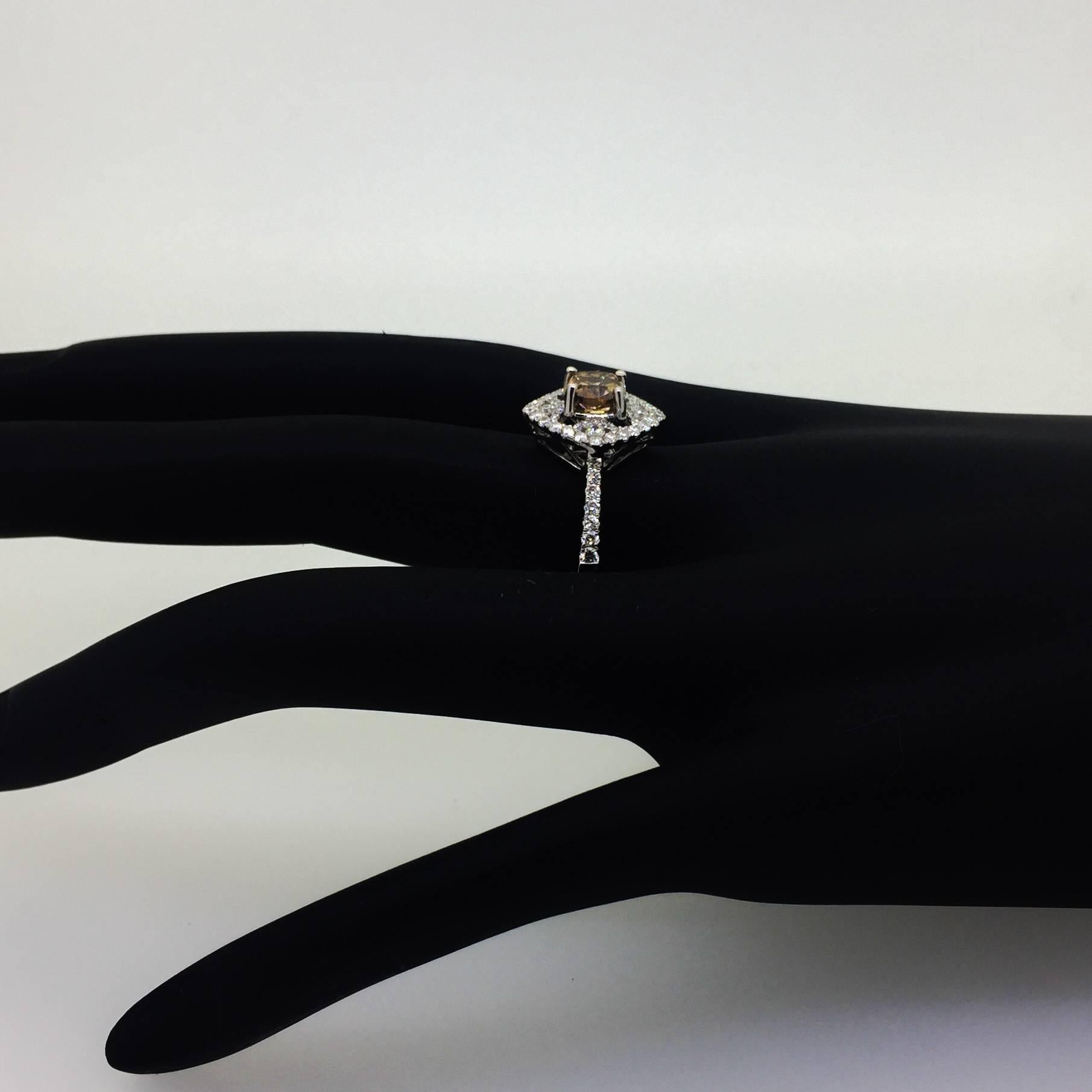 1.63 Carat Fancy Diamond Engagement Ring In New Condition In Los Angeles, CA