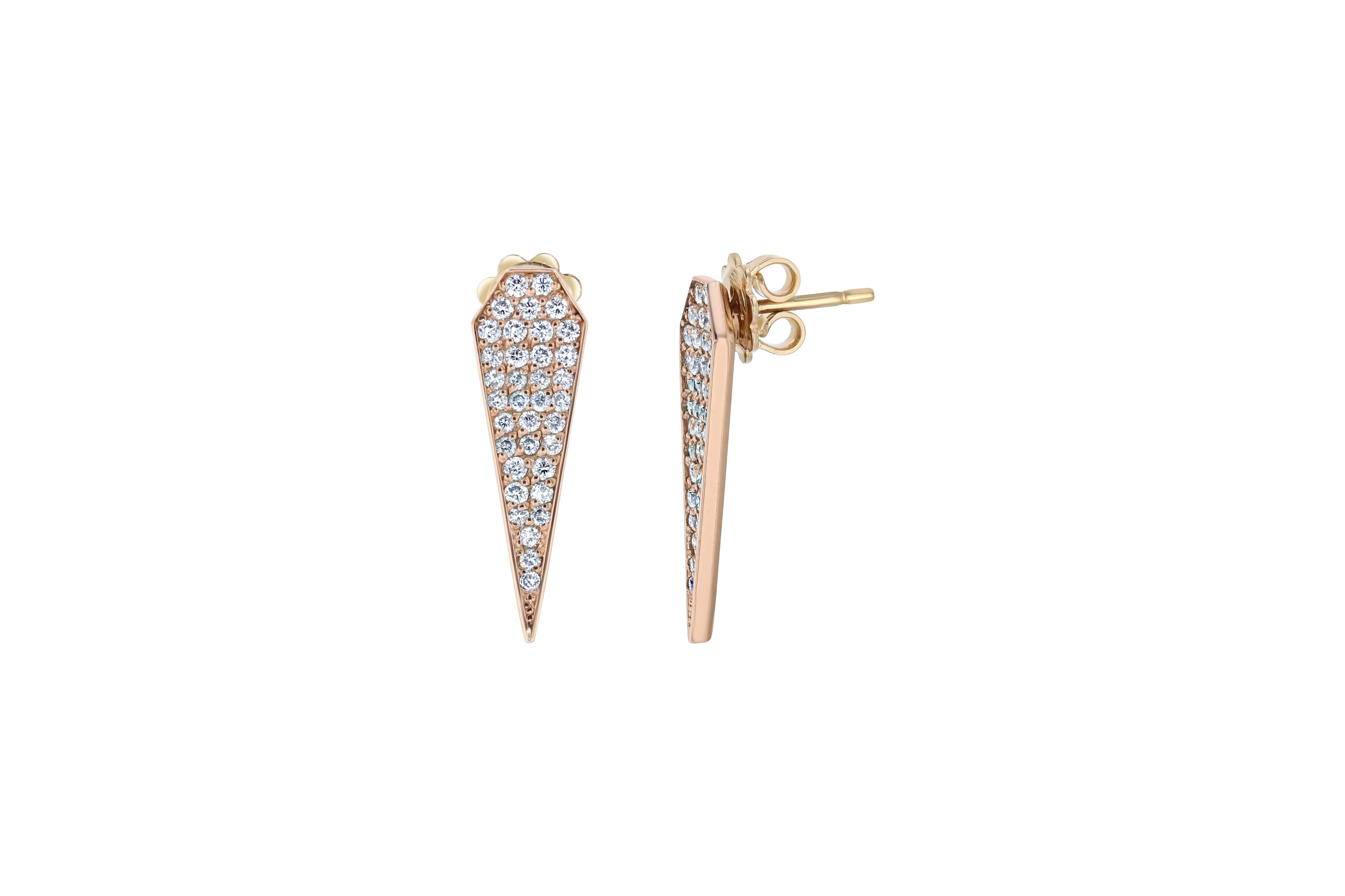 Affordable luxury at its best!  This classic design of diamond drop earrings have 72 Round Cut Diamonds that weigh 0.82 carats (Clarity: VS2, Color: H)  The length is a little less than 1.0 inch and comes with push back backings.  They are made in