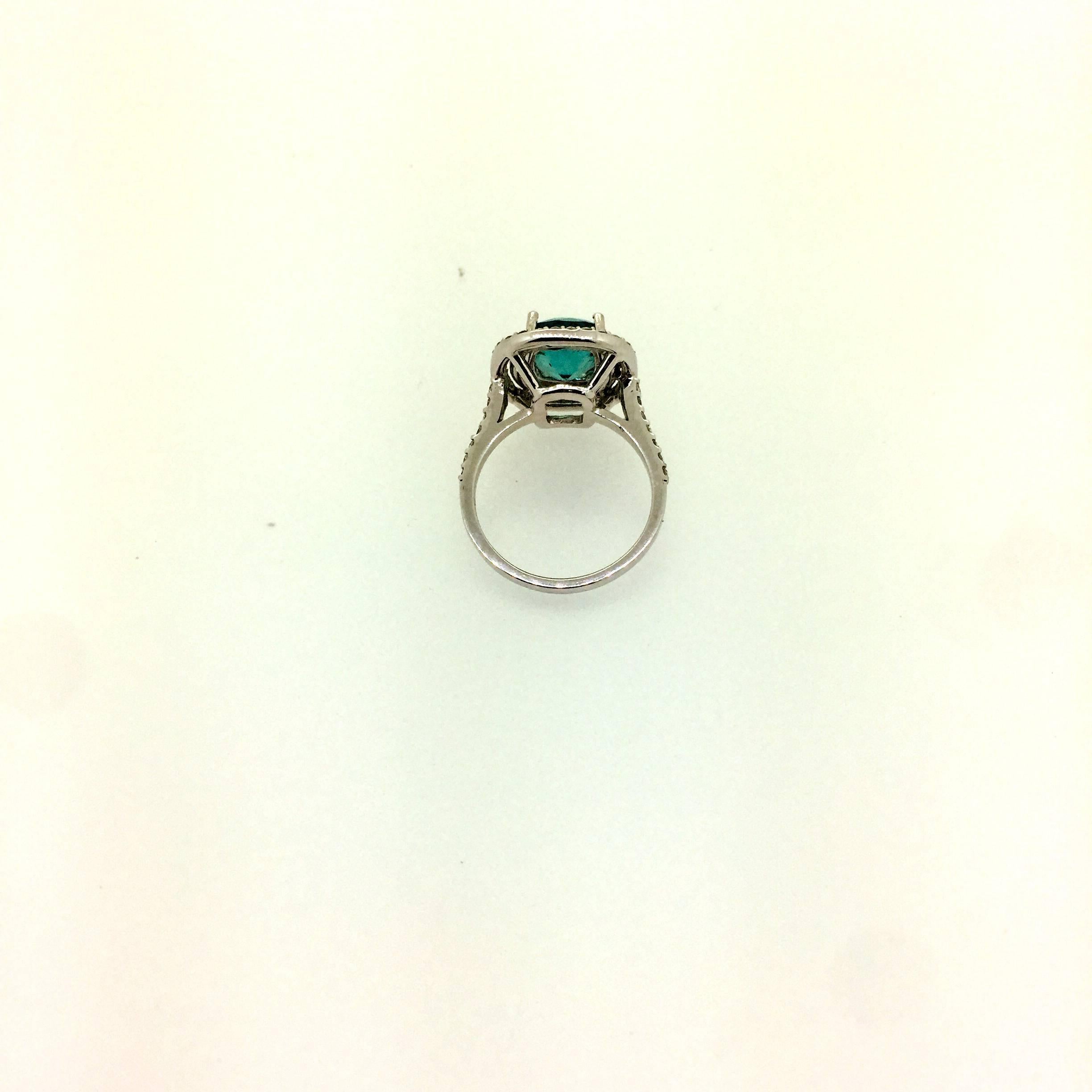 Modern 4.33 Carat Apatite Diamond Engagement Ring