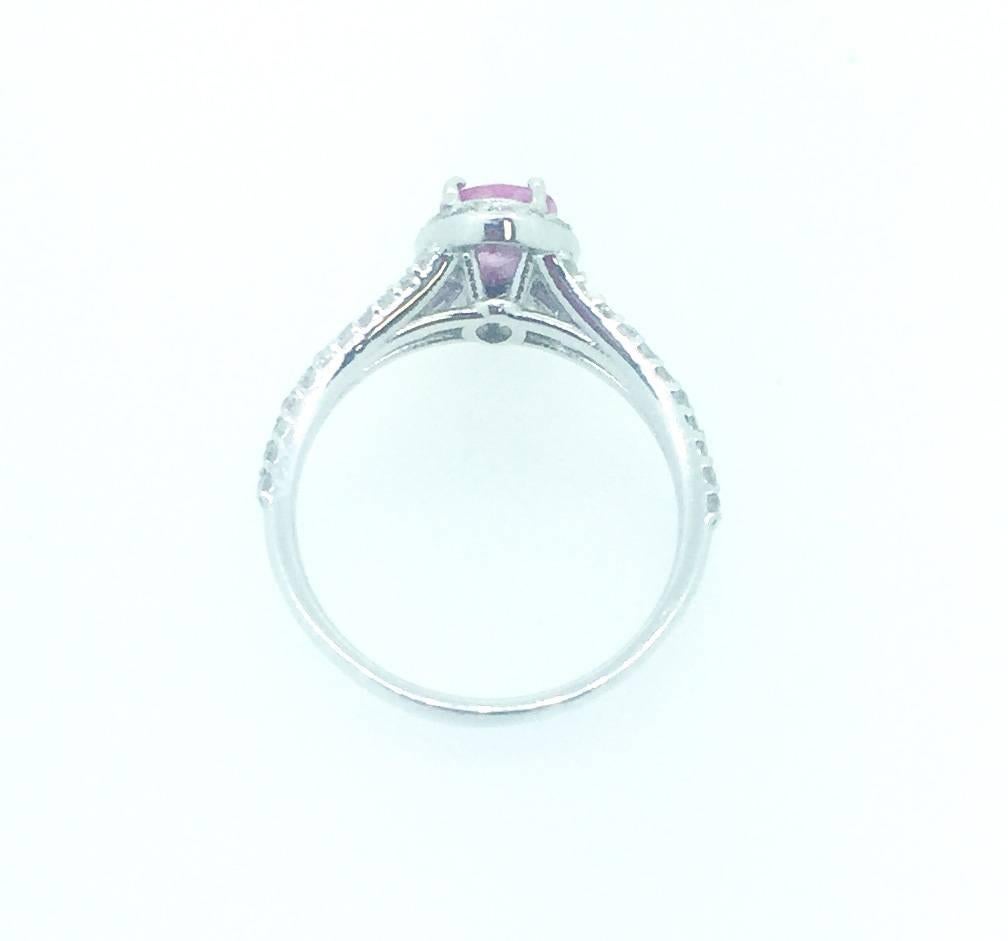 Modern 1.61 Carat Pink Sapphire Diamond Ring