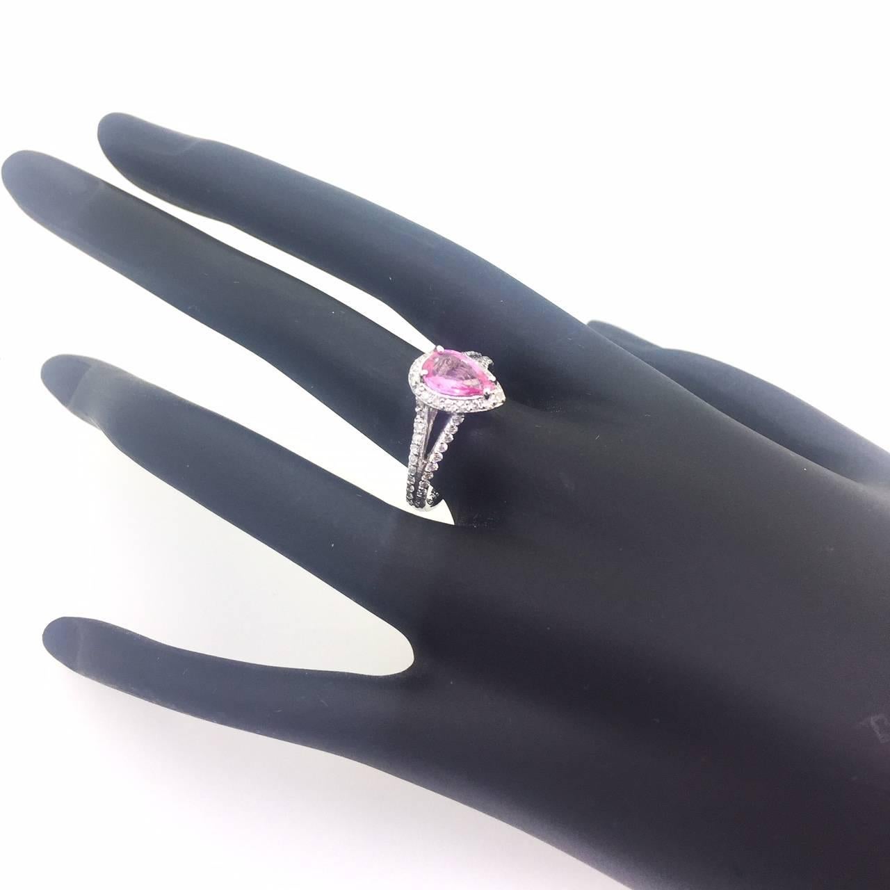 Women's 1.61 Carat Pink Sapphire Diamond Ring