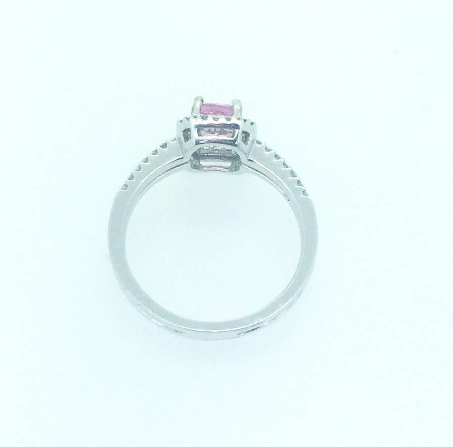 Modern GIA Certified Pink Sapphire Diamond Ring