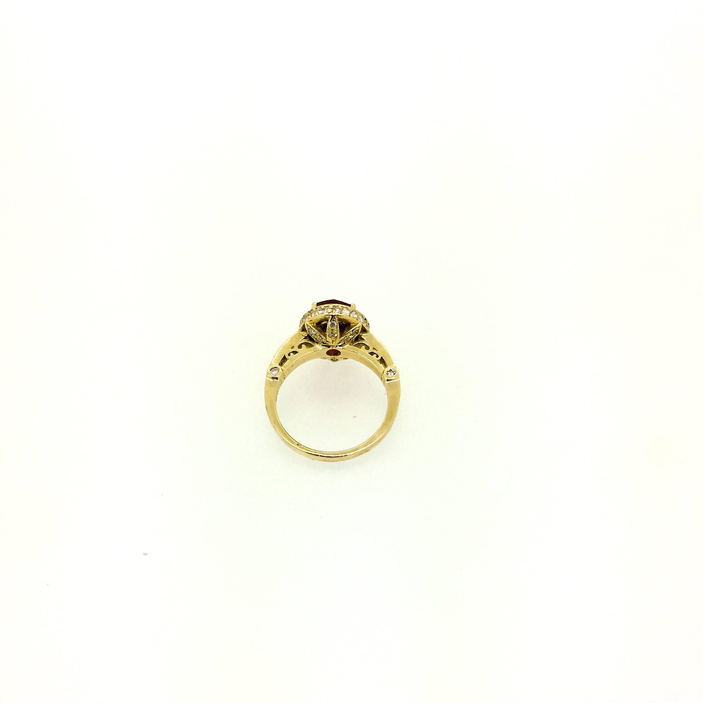 4.54 Carat Spessartite Diamond Cocktail Ring In New Condition In Los Angeles, CA