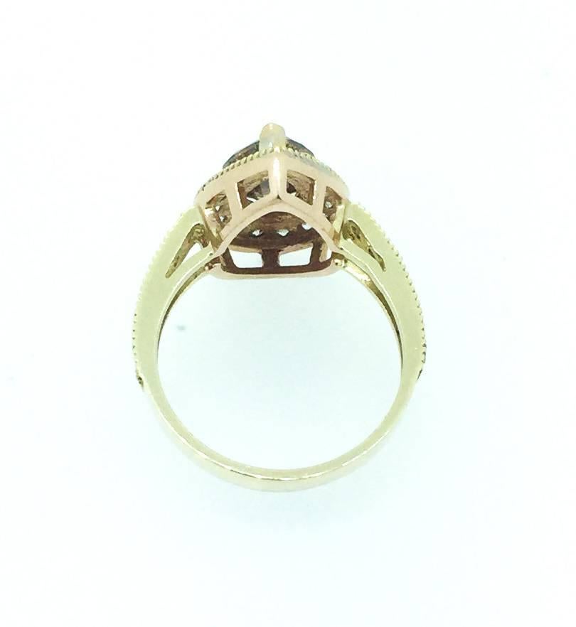 Victorian 2.77 Carat Yellow Gold Fancy Diamond Vintage Style Ring