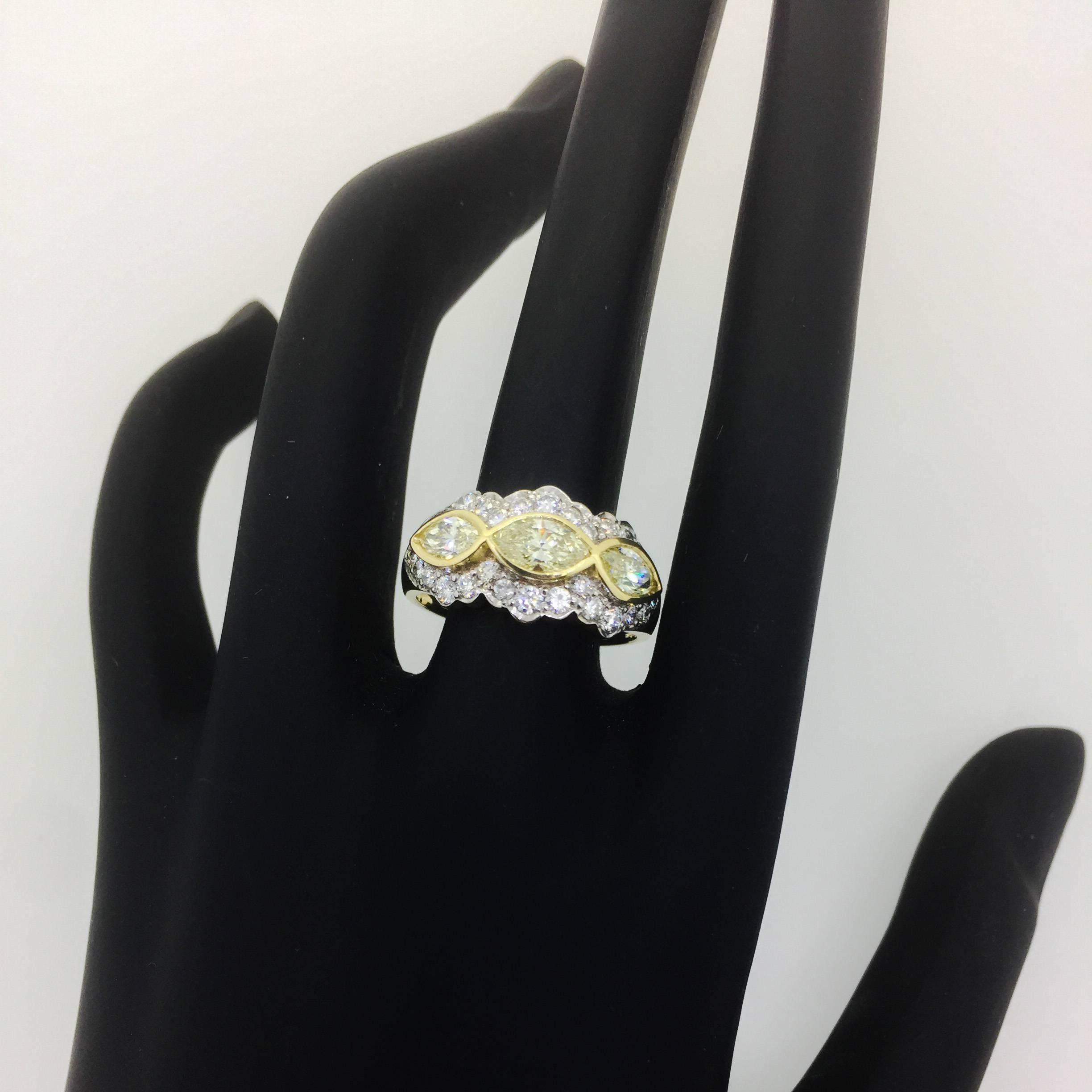 Modern 1.67 Carat Fancy Diamond Cocktail Ring