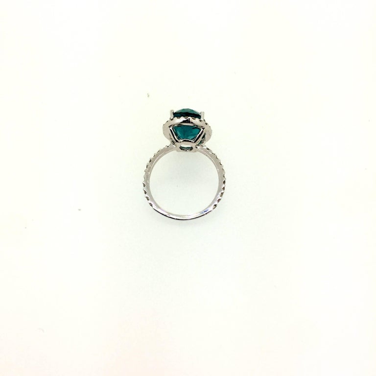 6.95 Carat Apatite Diamond 14 Karat White Gold Halo Engagement Ring For ...