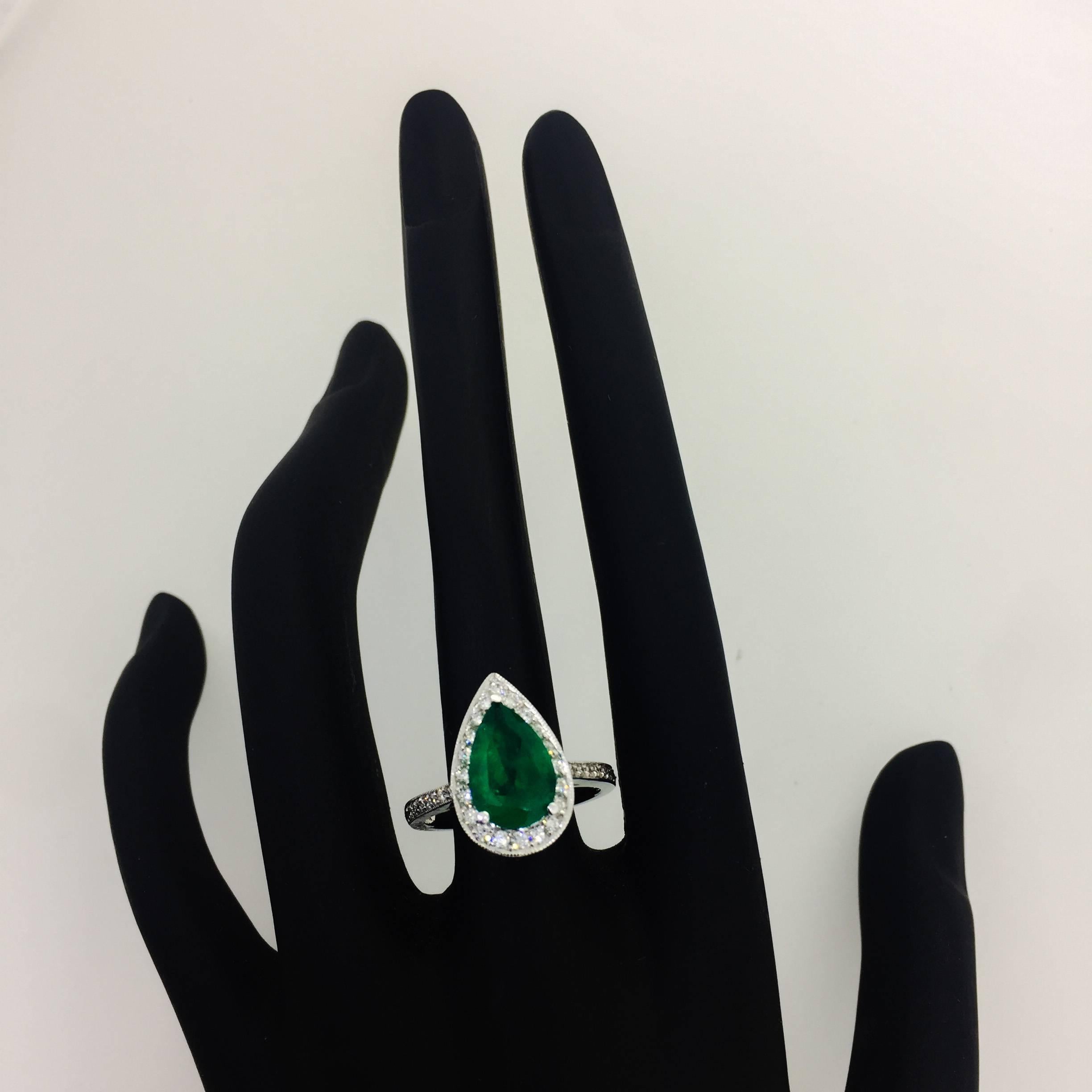 Modern GIA Certified 2.56 Carat Emerald Diamond Engagement Ring