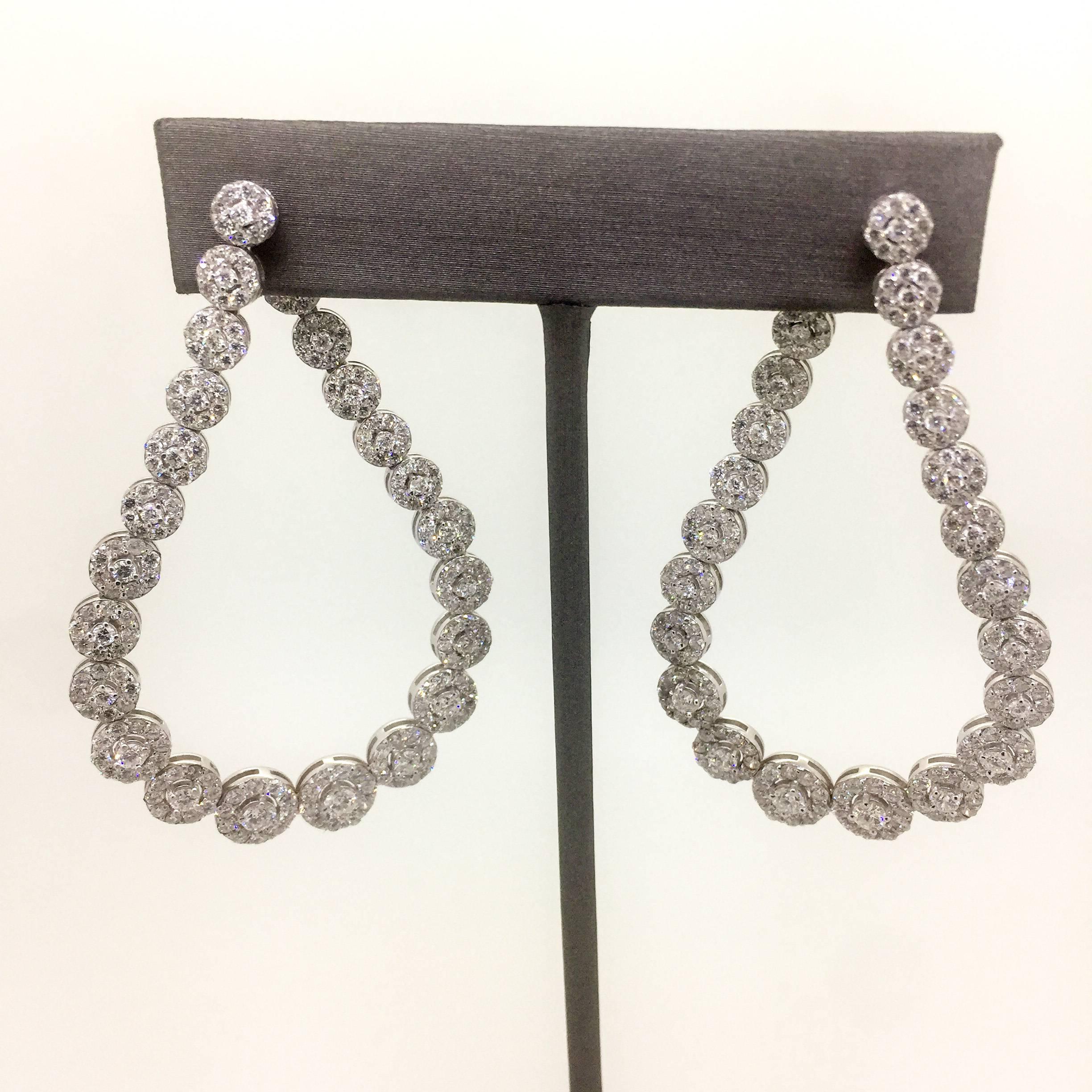 Modern 7.66 Carat Diamond Drop Earrings