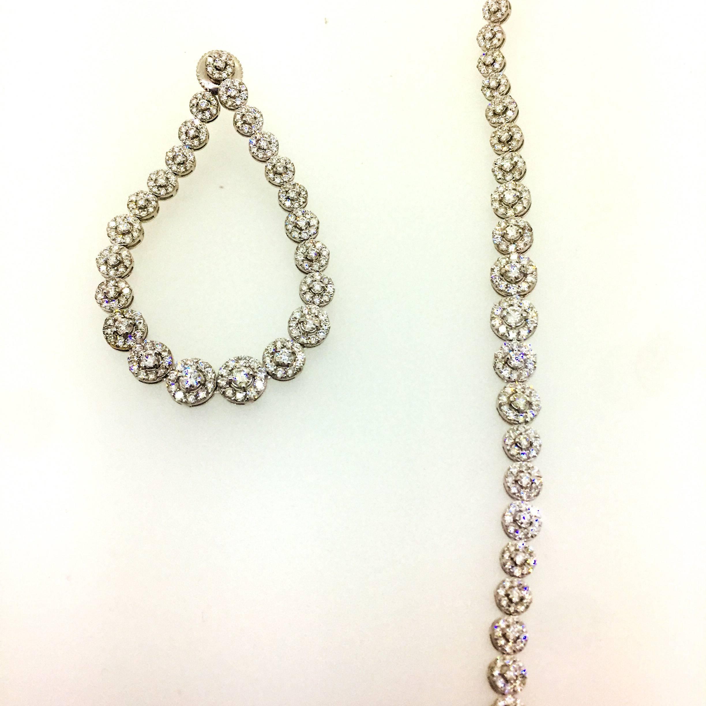 7.66 Carat Diamond Drop Earrings In New Condition In Los Angeles, CA