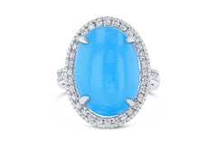 9.35 Carat Turquoise Diamond Cocktail Ring