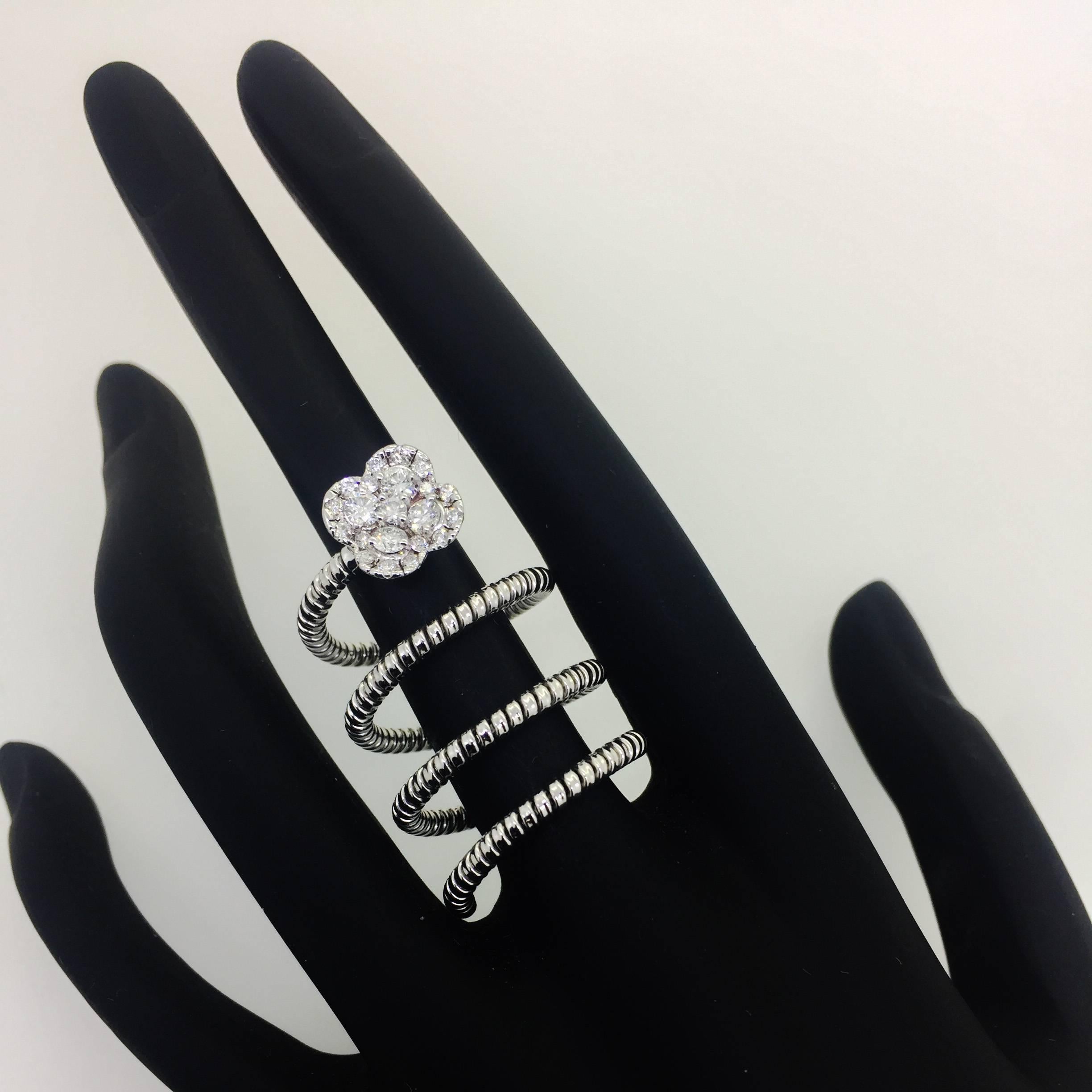 0.57 Carat Diamond White Gold Cocktail Ring In New Condition In Los Angeles, CA