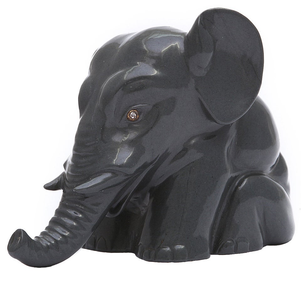 Faberge Kalgan Jasper Circus Elephant Sculpture For Sale