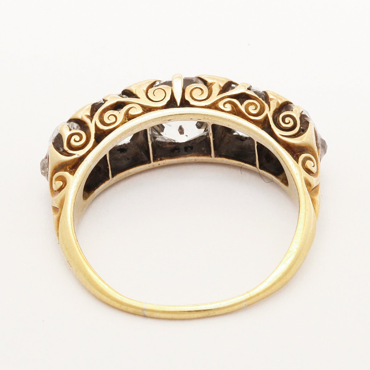 Women's Victorian Half-hoop Diamond Ring For Sale