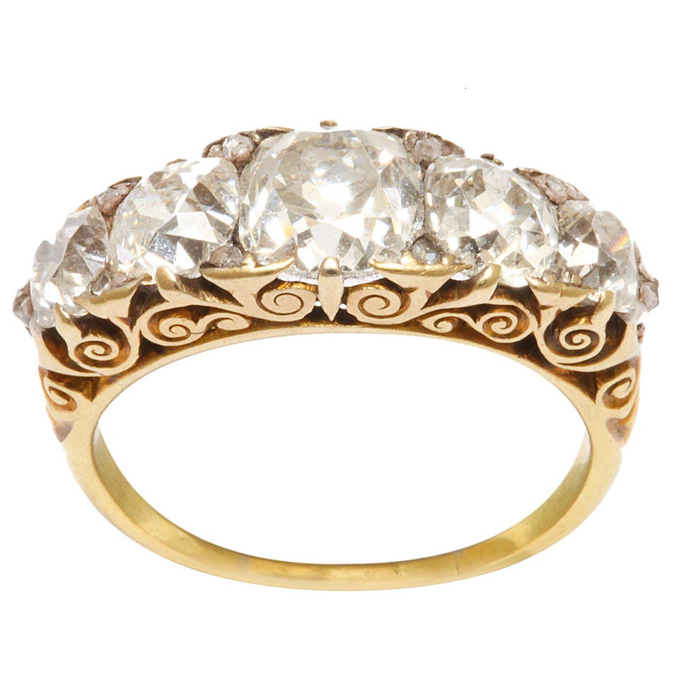 Victorian Half-hoop Diamond Ring For Sale