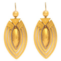 Victorian Roman Revival Gold Earrings