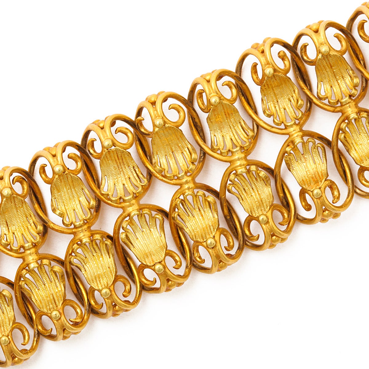 Georgian Woven Gold Bracelet For Sale 1