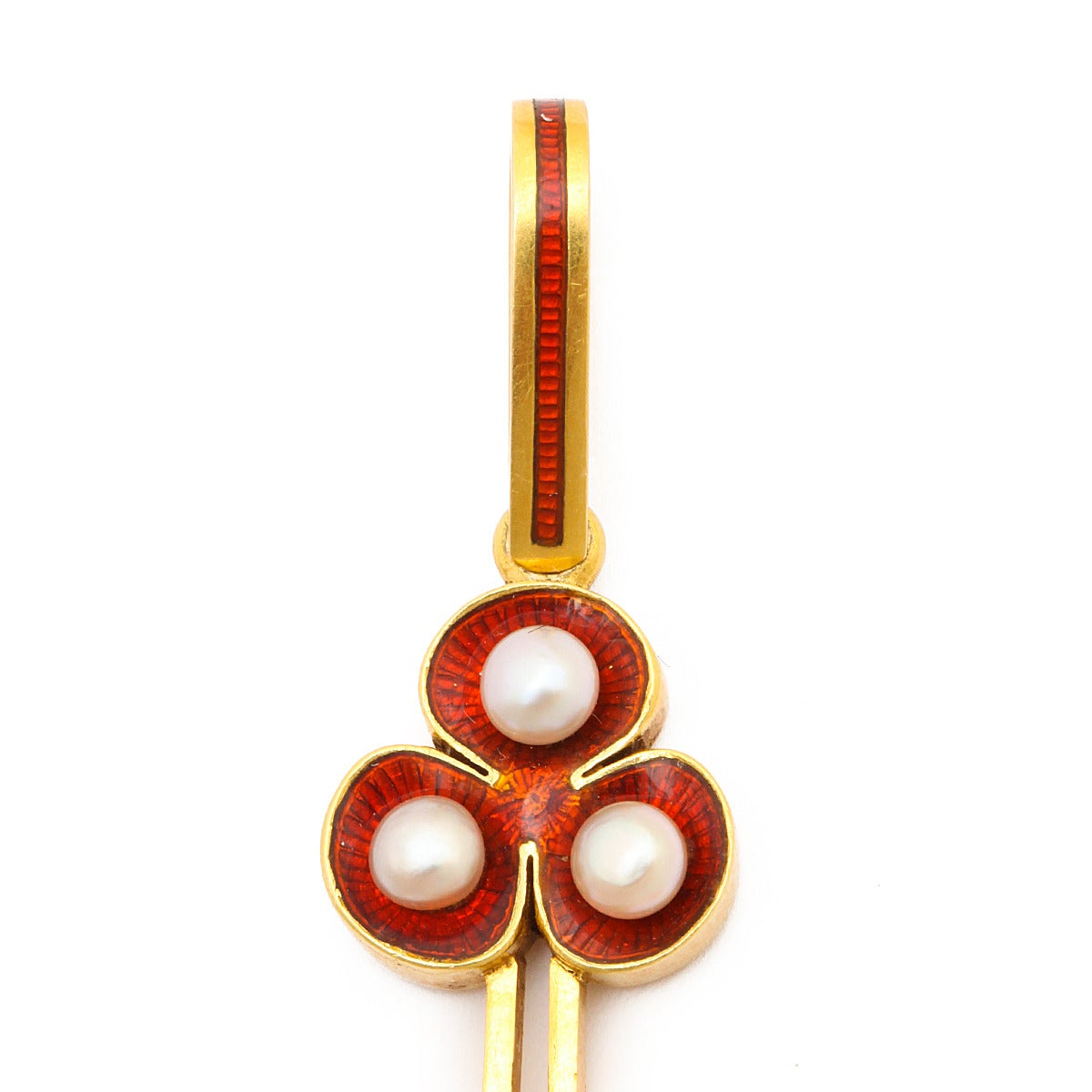 Women's Victorian Natural Pearl and Enamel Cross Pendant For Sale