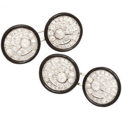 Antique Enamel Diamond Cufflinks