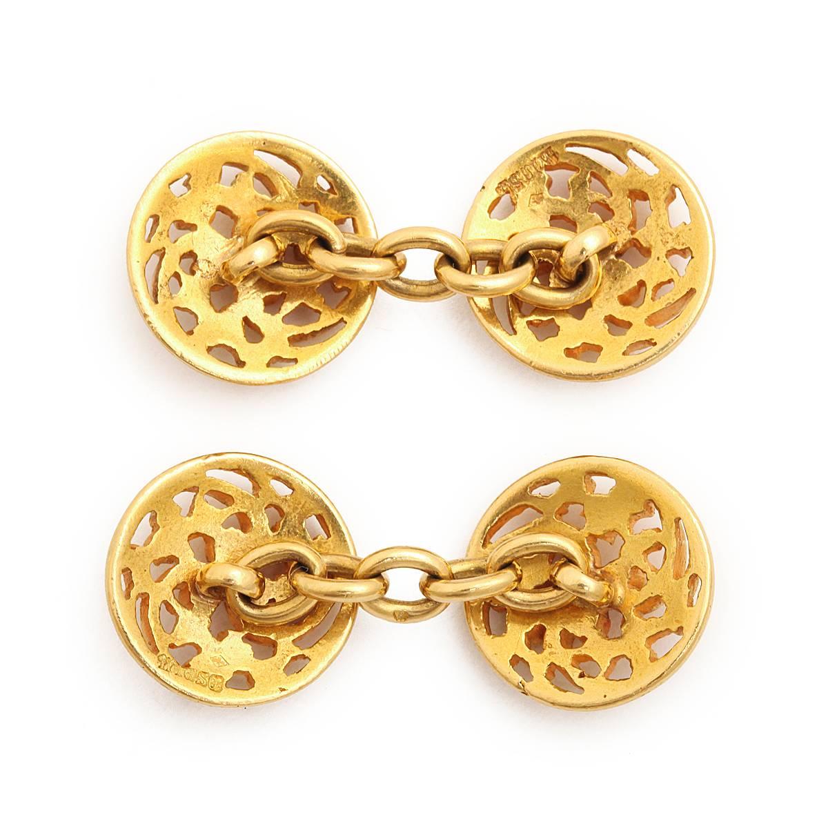 Victorian Antique Wièse Gold Cufflinks For Sale