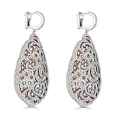 Lace Motif Diamond Rose Gold Earrings