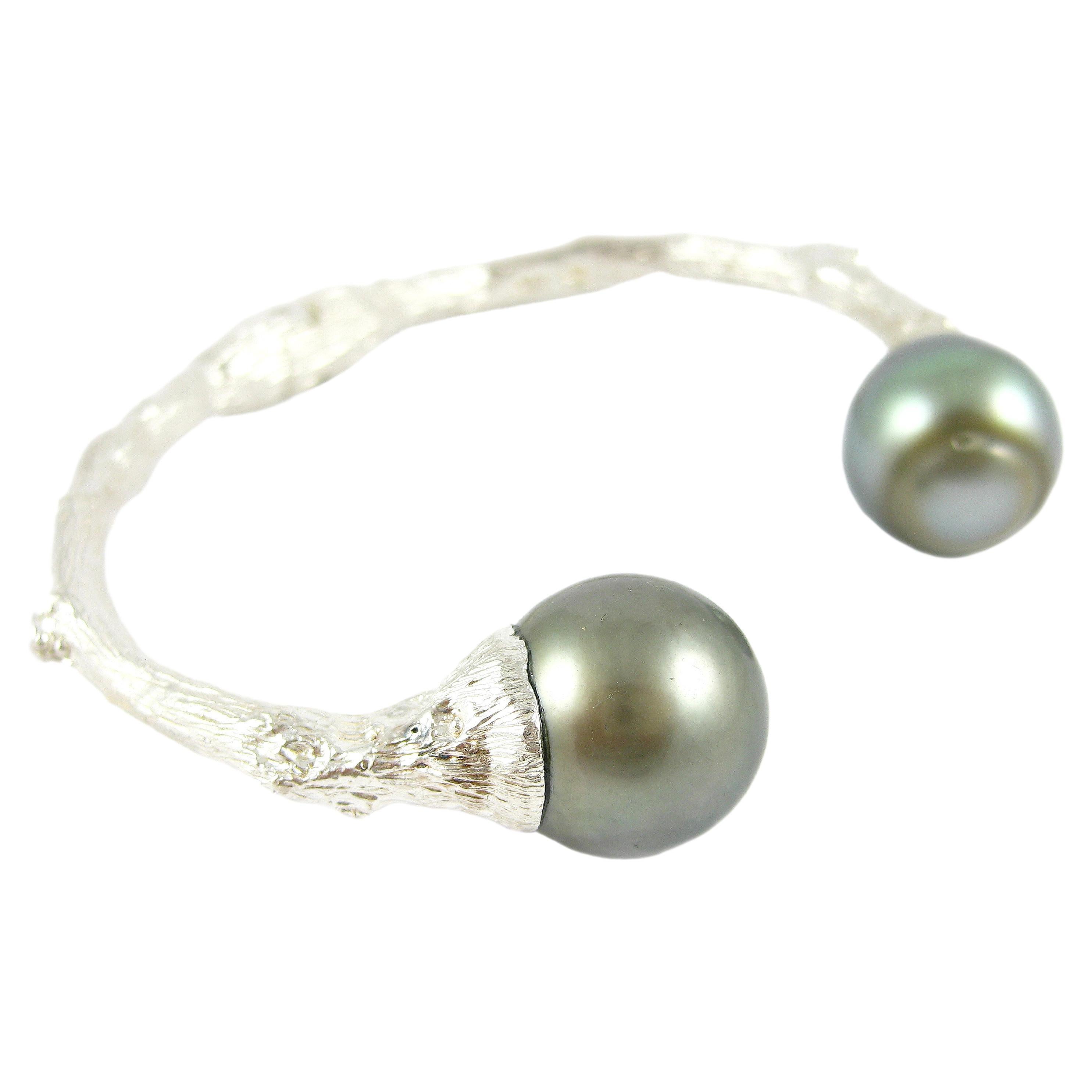 Twig Cuff with Tahitian Pearls 