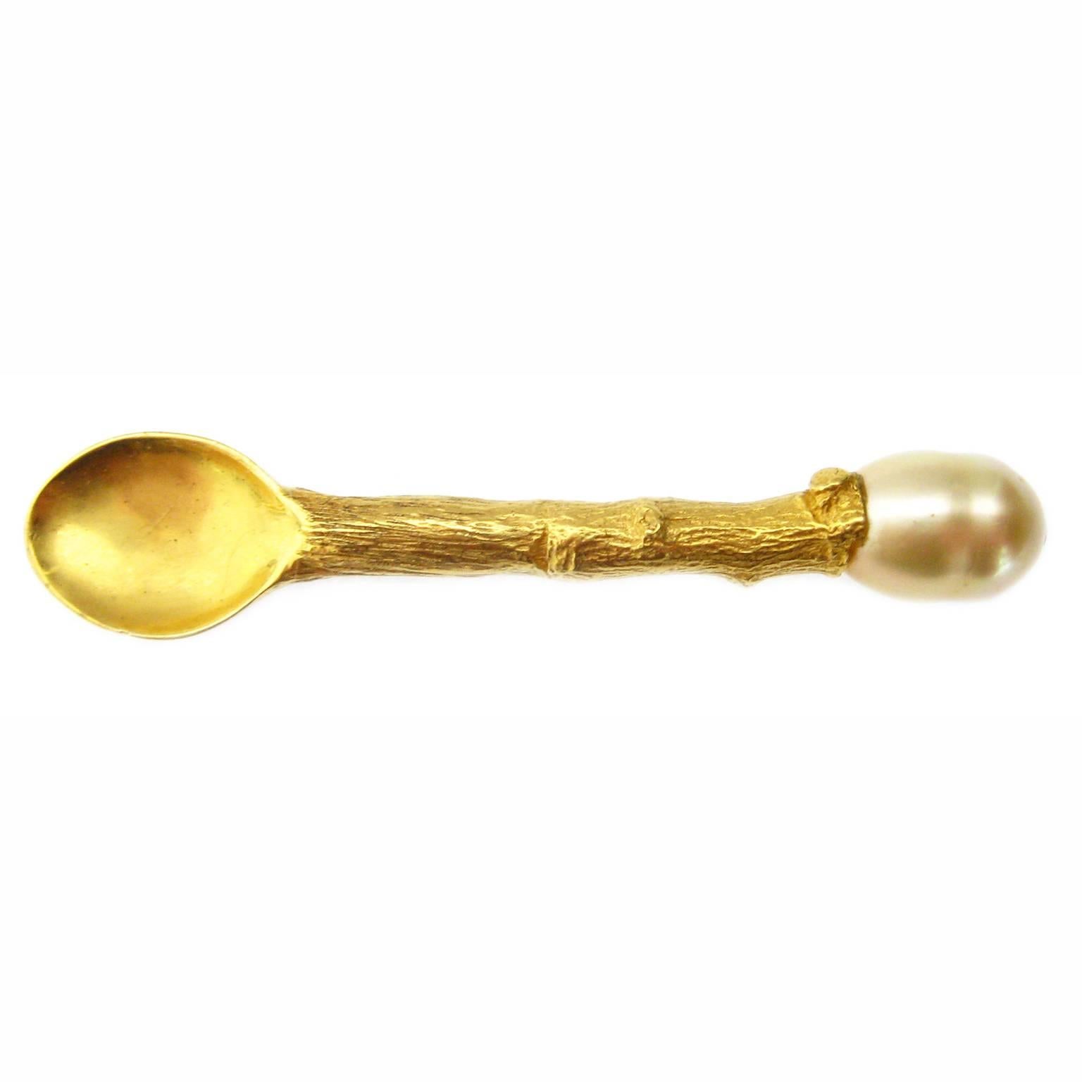 gold salt spoon