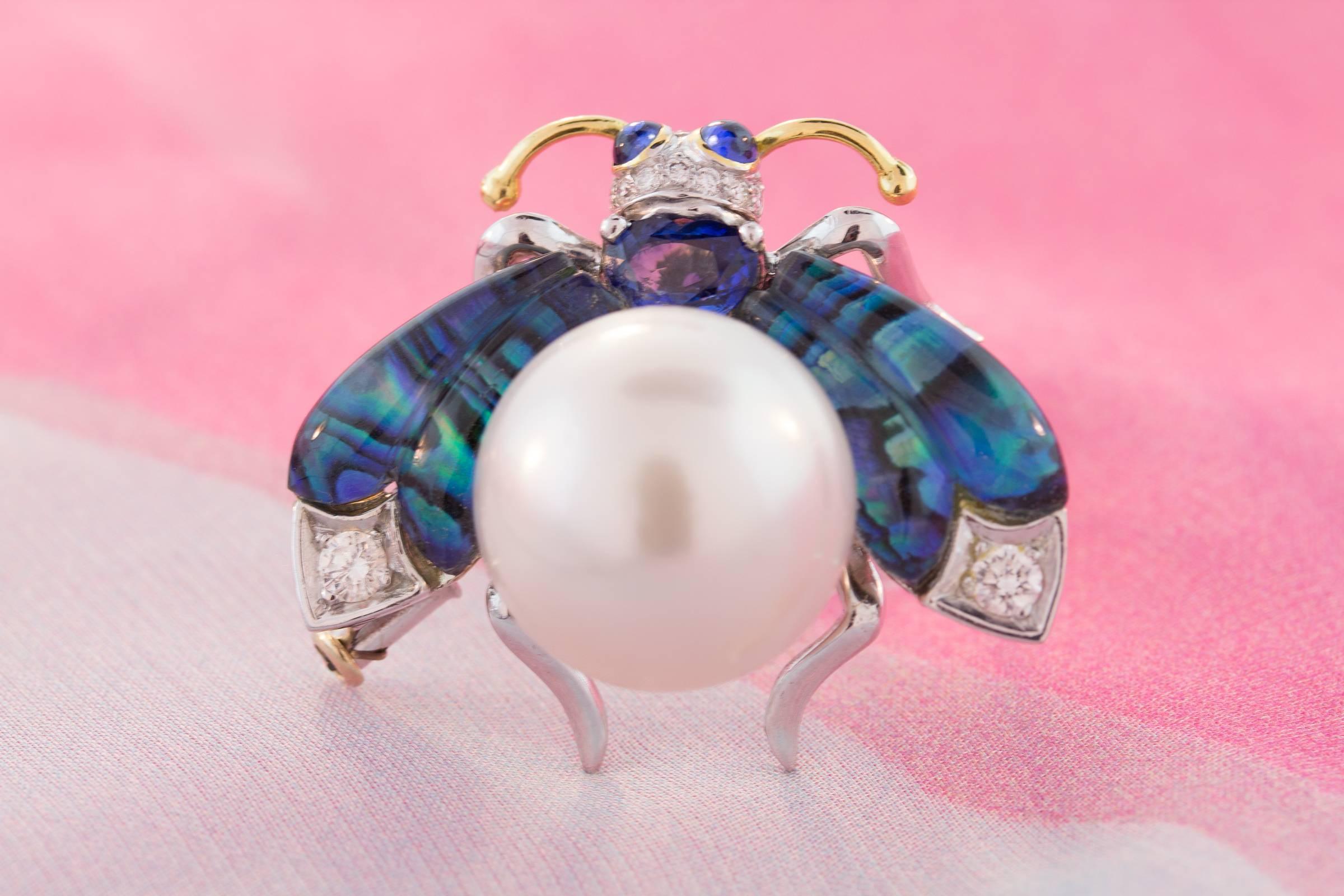 Ella Gafter Bee Brooch Pearl For Sale 1