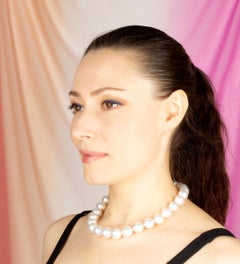 South Sea Pearl Necklace Diamond Clasp Design by Ella Gafter