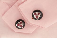 Onyx 18k gold Cufflinks Ruby Diamond Art Déco Design by Ella Gafter
