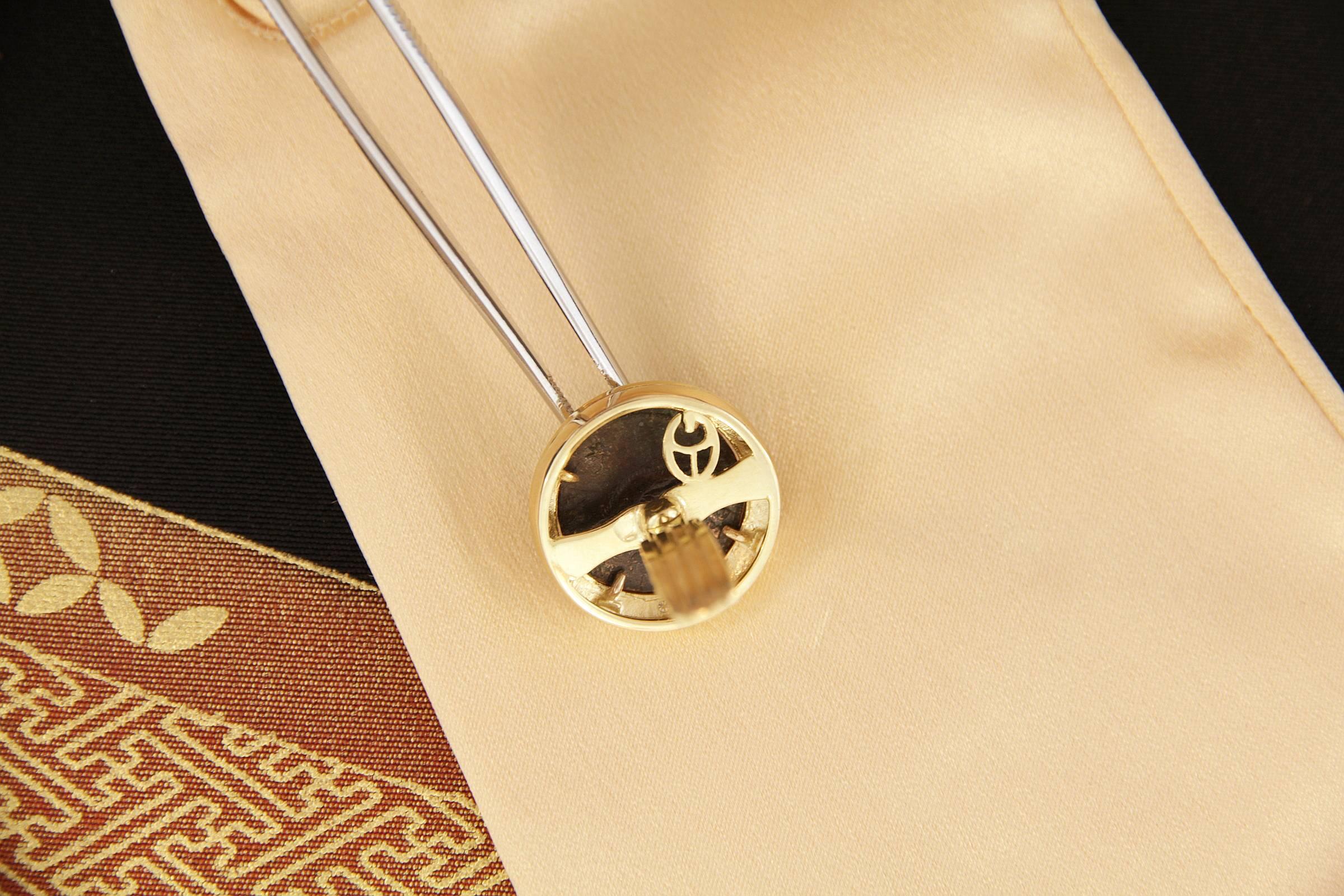 Antike Münze- und Diamant-Manschettenknöpfe aus 18k Gelbgold Design von Ella Gafter Herren im Angebot