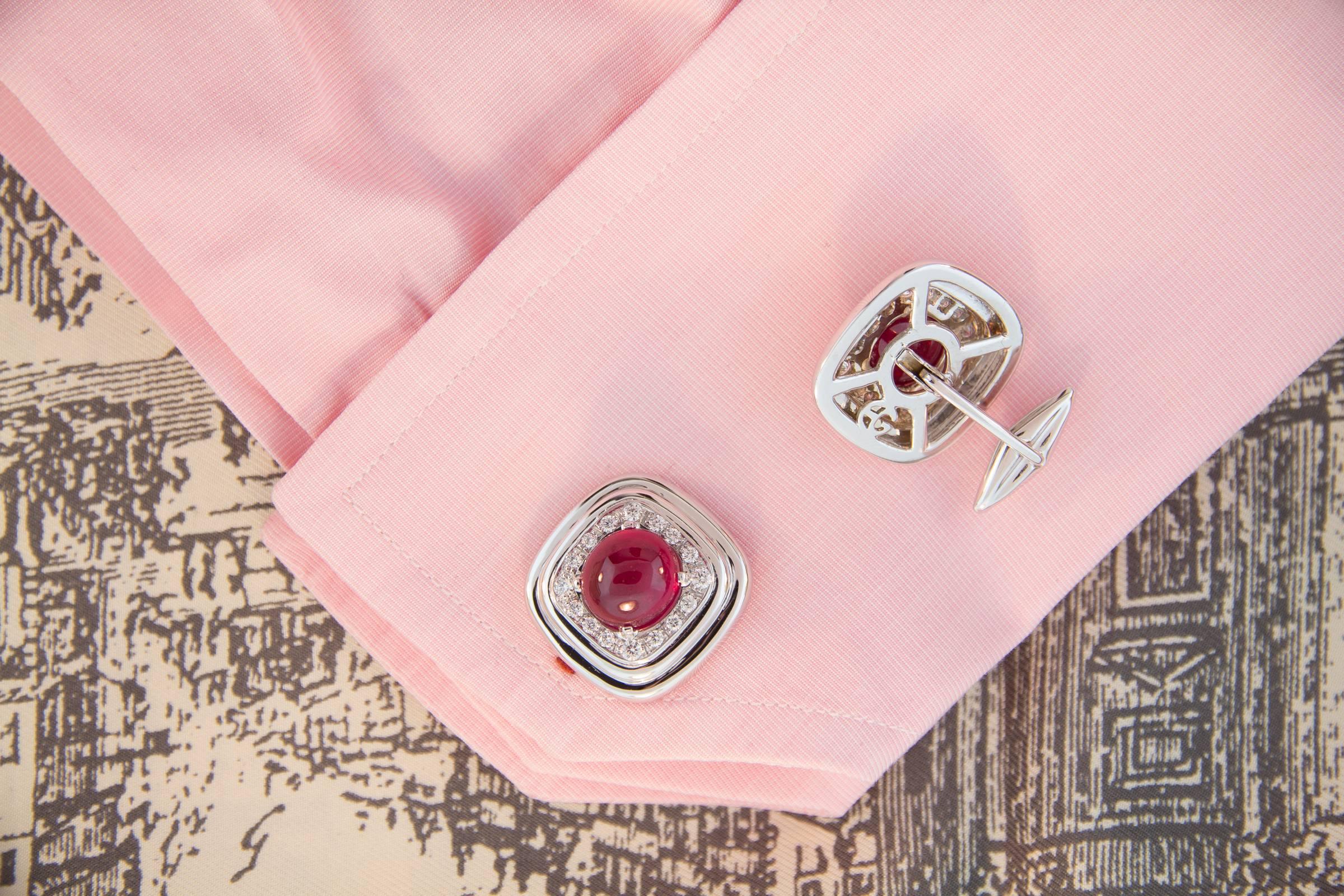 Ella Gafter Ruby and Diamond Cufflinks In New Condition In New York, NY