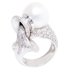 Ella Gafter Aquarius Diamond Pearl Zodiac Ring