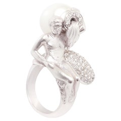 Ella Gafter Aquarius Diamond Pearl Zodiac Ring 